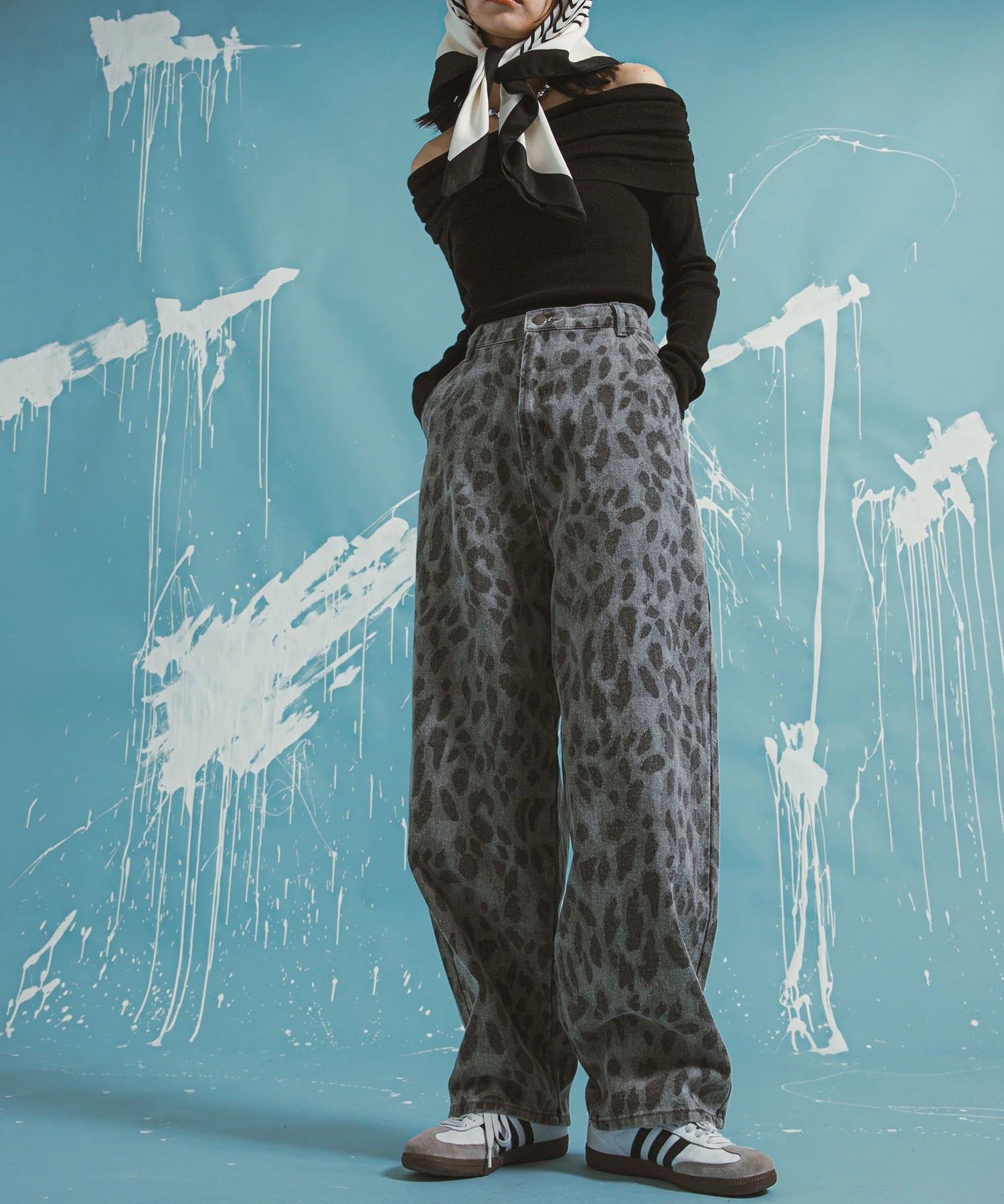 Leopard Barrel Leg 褲子